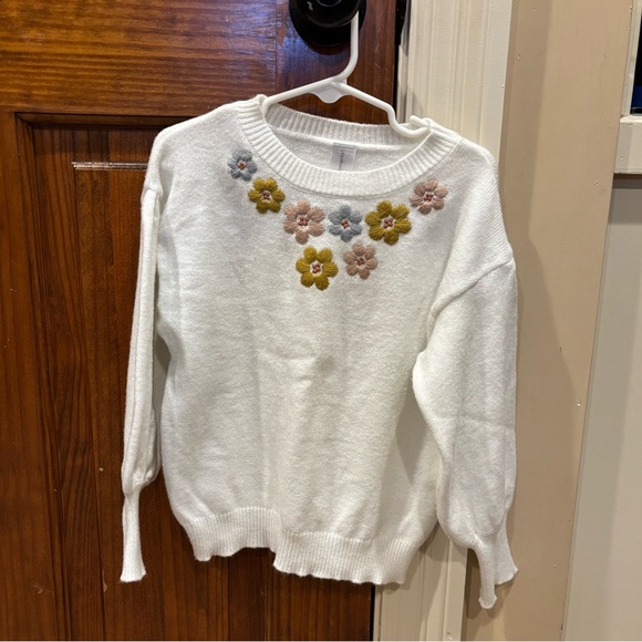 Modern Moments Other - Modern Moments Floral Embroidered White Sweater (Size: 5T)